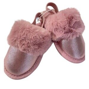 Toddler Lila Metallic Scuff Slippers Pink Sparkle Cat & Jack M 7/8 NWT